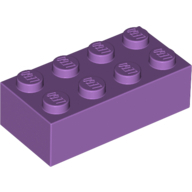 Lego kostka (kostička) 2x4, levandulová střední (4655173)